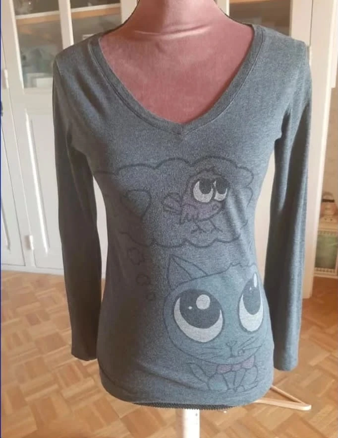 🌈Tee shirt cinza mangas compridas tamanho S / 36 – photo 3